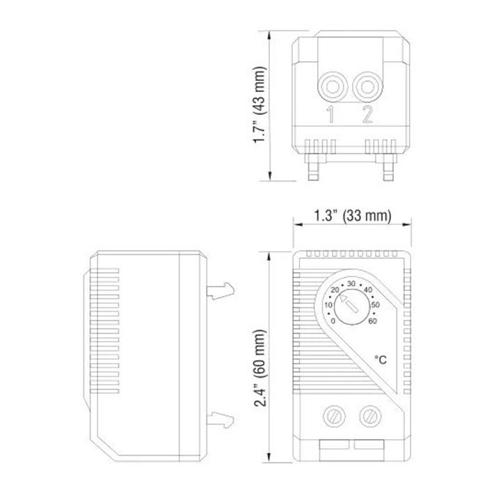 ترموستات گرمایشی تابلو برق SUPER VOLT KTO 011